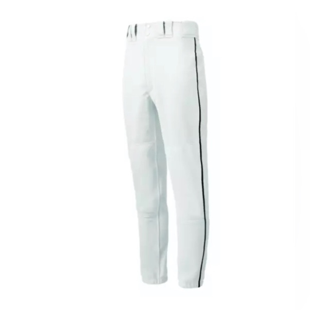 Mizuno Youth L baseball pants. White with black piping. Boys Youth Large.